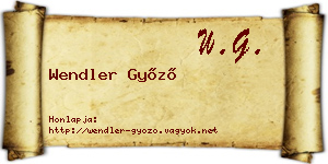 Wendler Győző névjegykártya